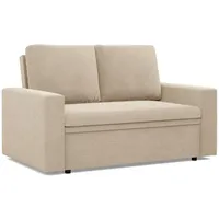 Mebligo - Sofa 2 Sitzer mit Schlaffunktion 148 x 90 x 87 cm NEO Kollektion, Sofa Klein Schlafsofa mit Bettkasten, Sofa Wohnzimmer, Sofa 2 Sitzer, Kleines Sofa Beige