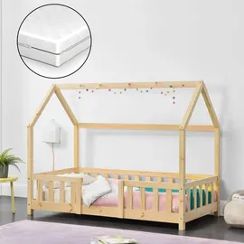 [en.casa] Kinderbett Sisimiut 70 x 140 cm Kiefer natur beige