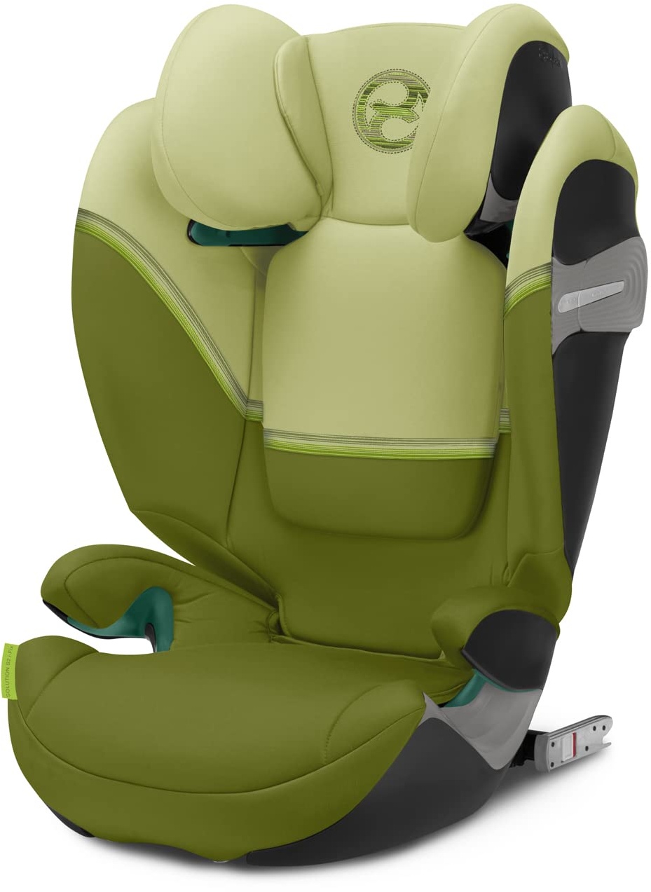 CYBEX Gold Kindersitz Solution S2 i-Fix, Für Autos mit und ohne ISOFIX, 100 - 150 cm, Ab ca. 3 bis 12 Jahre (15 - 50 kg), Nature Green