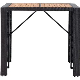 vidaXL Polyrattan Garten-Bar-Set 5-tlg. schwarz