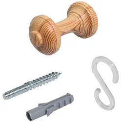 Raffhalter LIEDECO, beige (kieferfarben), Materialmix, Raffhalter, Schalhalter 7 cm