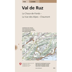 Landeskarte 1:25 000 / 1144 Val De Ruz, Karte (im Sinne von Landkarte)