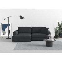 Ecksofa TRENDMANUFAKTUR "Bourbon" Sofas Gr. B/H/T: 250 cm x 84 cm x 176 cm, Struktur fein, mega-Recamiere links, XXL mit Sitztiefenverstellung, grau (graphite) Ecksofas