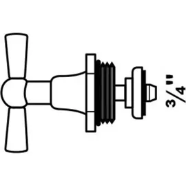 Kirchhoff Knebel-Oberteil Chrom, 3/4