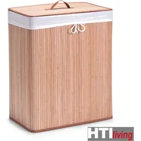 Hti-Living Wäschesammler 2 Kammern Bambus