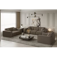 Sofaset Designersofa CELES 3-2-1 in Stoff Opera Velvet Taupe