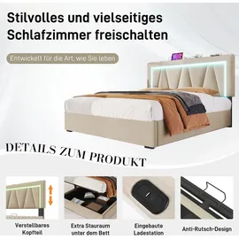 Flieks 160 x 200 cm Beige