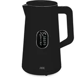 ADE Energiesparender Wasserkocher mit Temperatureinstellung 40-100°C | 1,5 l | Edelstahl | BPA-frei | schwarz matt