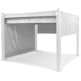 Blumfeldt Pavillon 3x3m, Rostfreier Metall-Pavillon mit Einziehbarem Dach & Seitenwänden, Pavillon Wasserdicht, Stabil & Winterfest, Langlebige Pergola Freistehend, Gartenpavillon mit UV-Schutz