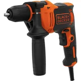 Black & Decker 710W 1-Gang Schlagbohrmaschine (Schlagbohrer, 13mm Schnellspannbohrfutter, konstanter Rechts-/Linkslauf, Griffgummierung, Zweihandgriff, inkl. 2x HSS Bohrer, 2x Steinbohrer) BEH710