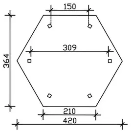 SKANHOLZ Skan Holz Pavillon Nancy 2 Leimholz, lasiert in Eiche hell