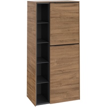 Villeroy & Boch Subway 3.0 Mittelschrank C59901RH 57,4x120x36,2cm, Schanier rechts/Griff Volcano black, Kansas oak