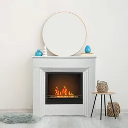 Divina Fire BELLINI Boden-Bioethanolkamin aus weißem Holz, hergestellt in Italien, L96 x T35 x H96