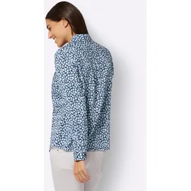 Sieh an! Langarmbluse in dunkelblau-weiß-bedruckt | Gr.: 50