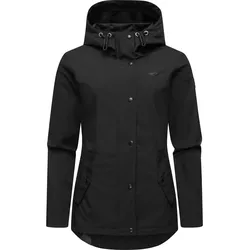 Softshelljacke RAGWEAR "Margge Shell", Damen, Gr. XL (42), schwarz, Obermaterial: 100% Polyester; Innenfutter: 100% Polyester, sportlich, tailliert hüftbedeckend, hoch geschlossener Ausschnitt, Langarm Ärmel ohne Ärmelschlitz normaler Saum, Jacken, wasserdichte Damen Übergangsjacke mit großer Kapuze