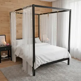 le quai des affaires Weber Industries Himmelbett, Schwarz/ Holzwerkstoff, 140x190 cm, Schlafzimmer, Betten