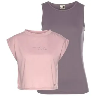 Ocean Sportswear Yoga & Relax Shirt »Soulwear - 2-tlg. Yoga Shirt & Top«, (Set), Kurzarm, sportlicher Stil, mit Print, Rundhalsausschnitt, Gr. 48, Rose/Mauve (Set aus nachhaltigem Material), , 20151123-48