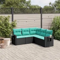 vidaXL Garten-Lounge-Set 5-tlg. schwarz