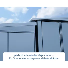 Hörmann Kaminholzregal Elegant-V Typ 2 Metall 181,4 x 102,5 x 198 cm Taubenblau