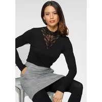 LAURA SCOTT Langarmshirt, figurbetonte Passform, Langarm, mit Stehkragen schwarz (Shirt aus nachhaltigem Material), , 40362507-34