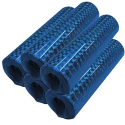 5 Rollen Papier Luftschlangen hellblau metallic holografisch