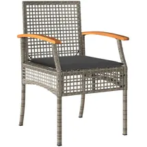 vidaXL Gartenstuhl 56,4 x 81 x 33,6 cm grau 4 St.