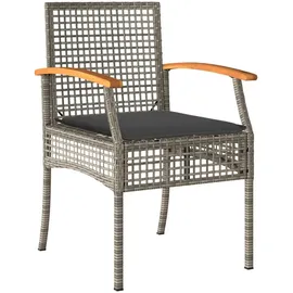 vidaXL Gartenstuhl 56,4 x 81 x 33,6 cm grau 4 St.
