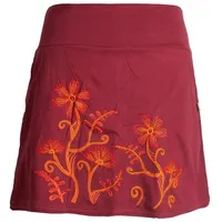 Vishes Minirock Hippie Zwiebelmuster Blümchen-Rock mit Taschen Cacheur, Ethno, Goa, Festival, Boho Style rot 38