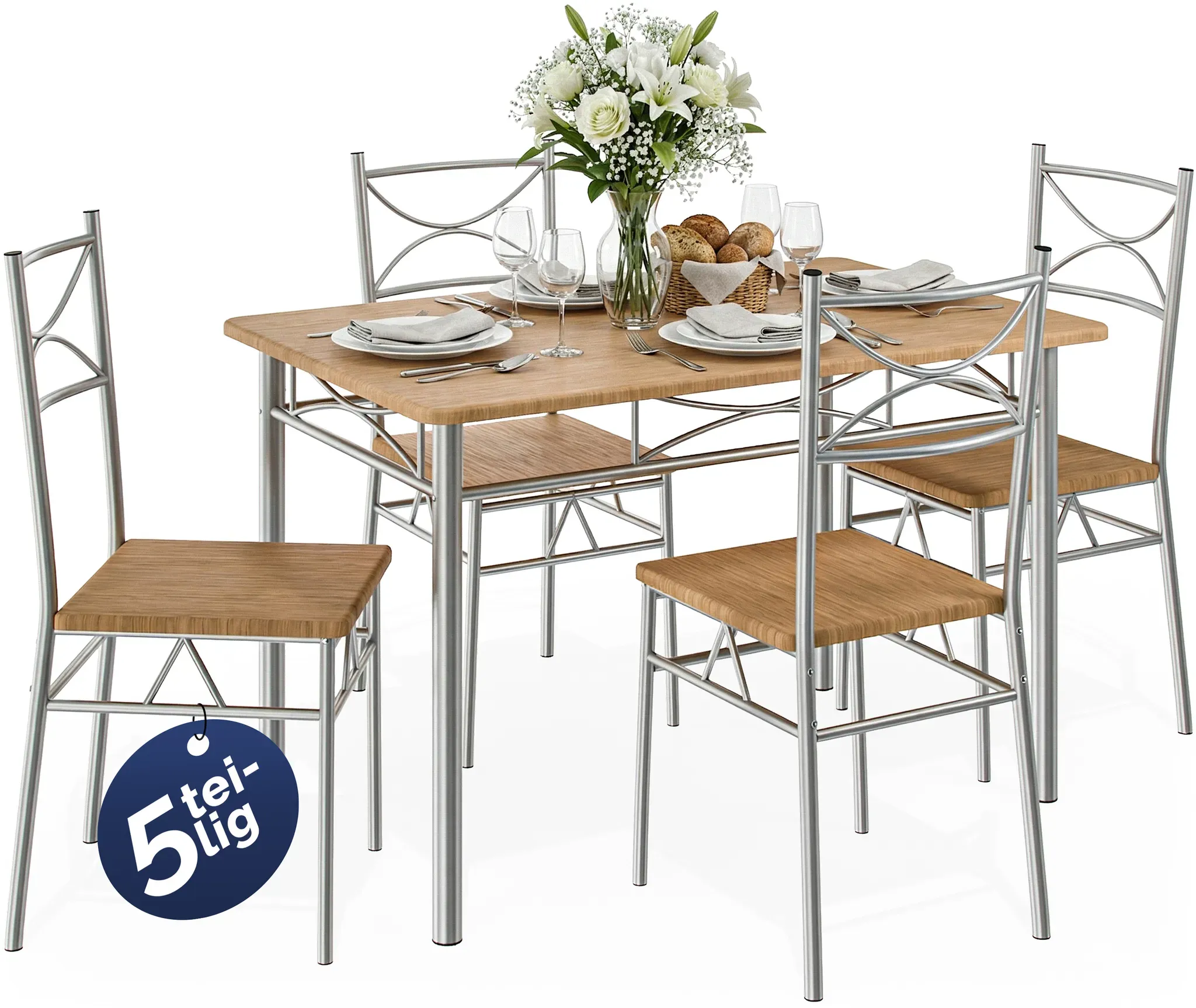 Dining Set Paul 5pcs Beech