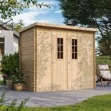 TIMBELA Holz-Gartenhaus M310C Beige Braun 2,63 m2 FSC®