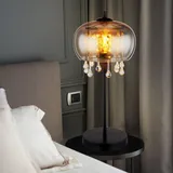 GLOBO Tischlampe Schreibtischlampe Beistelllampe Wohnzimmerlampe Metall Schwarz-matt