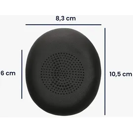 kwmobile 2x Ohr Polster für Jabra Jabra Elite 45h / Evolve2 65 / Evolve2 40 Ohrpolster - Ersatz Ohrpolster - Kopfhörer Ersatzteile - Kopfhörer - Schwarz