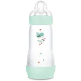 MAM Easy Start Anti-Colic (320 ml), besonders gut akzeptierte Milchflasche, Baby Trinkflasche mit Bodenventil gegen Koliken & Sauger Größe 2, 4+ Monate, Wal