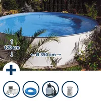 SUMMER FUN Stahlwandpool Set (6-teilig) hoch rund Baja 350