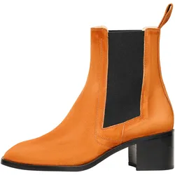 Schlupfboots HENRY STEVENS "Mia CB Businessschuh", Damen, Gr. 37, braun, Leder, klassisch, Schuhe, Damen Chelsea Boots Leder handgefertigt, Stiefelette mit Absatz