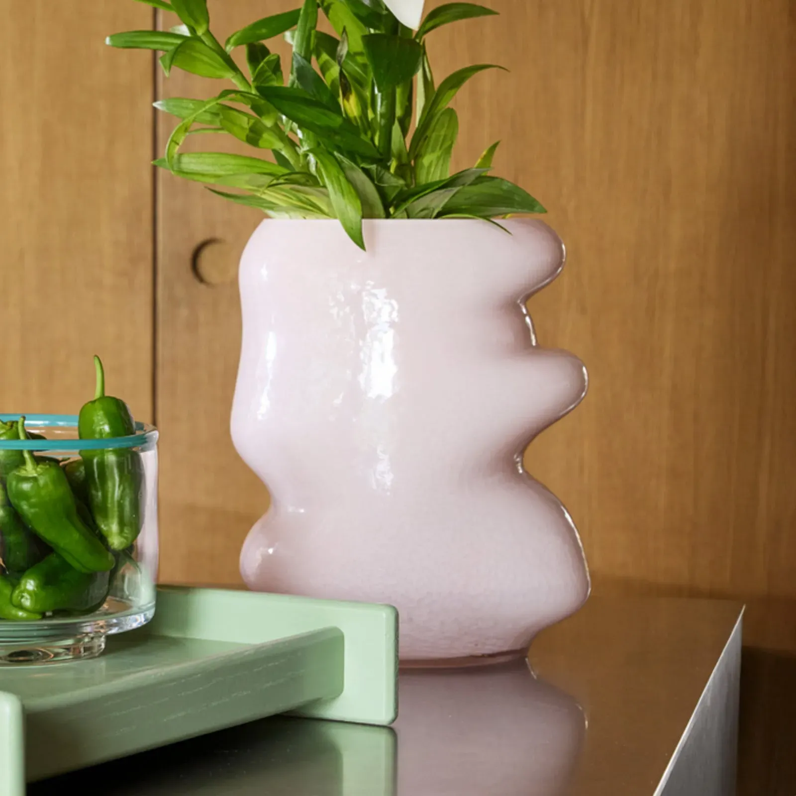 Vasen Hübsch, Lote, Pink / Rosé, Glas - 20 - 16 - 25