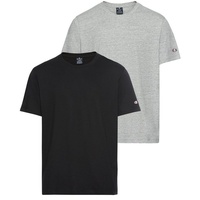 Champion T-Shirt »Basic 2pack Crew-Neck«, (Packung, 2 tlg 2), Gr. M (48), grau & schwarz, , 15715957-M