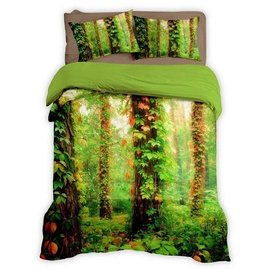 Traumschlaf Waldlichtung grün 155 x 220 cm + 80 x 80 cm
