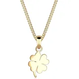ELLI PREMIUM Halskette mit Anhänger Kleeblatt Glücksbringer Talisman 585 Gelbgold