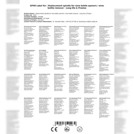 ich-zapfe Ersatzspindel für Weinflaschenöffner / Weinflaschenentkorker