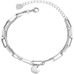 Armband FIRETTI "Schmuck Geschenk Edelstahl Armschmuck Ankerkettengliederung Plättchen", silber (edelstahlfarben), Armbänder, Damen, Edelstahl