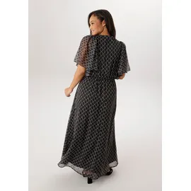 aniston plus Chiffonkleid Schwarz/Weiß 46