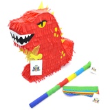 Nislai® Dinosaur Pinata Set | Ideal für die Dino Drachen Party | Pinata Geburtstag | Perfekt als Pinata Geschenk | Für Geburtstag oder als Deko Party | u. 43x34x10 cm inkl. Stock u. Augenmaske