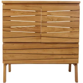 Mendler Teak-Waschbeckenunterschrank HWC-M73, Waschtisch Schrank, hochwertiges B-Grade-Teak (Kernholz, 20-30 Jahre), 87x81x56cm