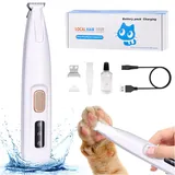 Pfotentrimmer für Hunde, Haustierhaarschneider mit LED-Licht Wasserdicht Hund Pfoten Trimmer USB Wiederaufladbar Schermaschine Hund Haustierrasierer für Hunde Katzen Pfoten/Augen/Ohren/Gesicht/Körper