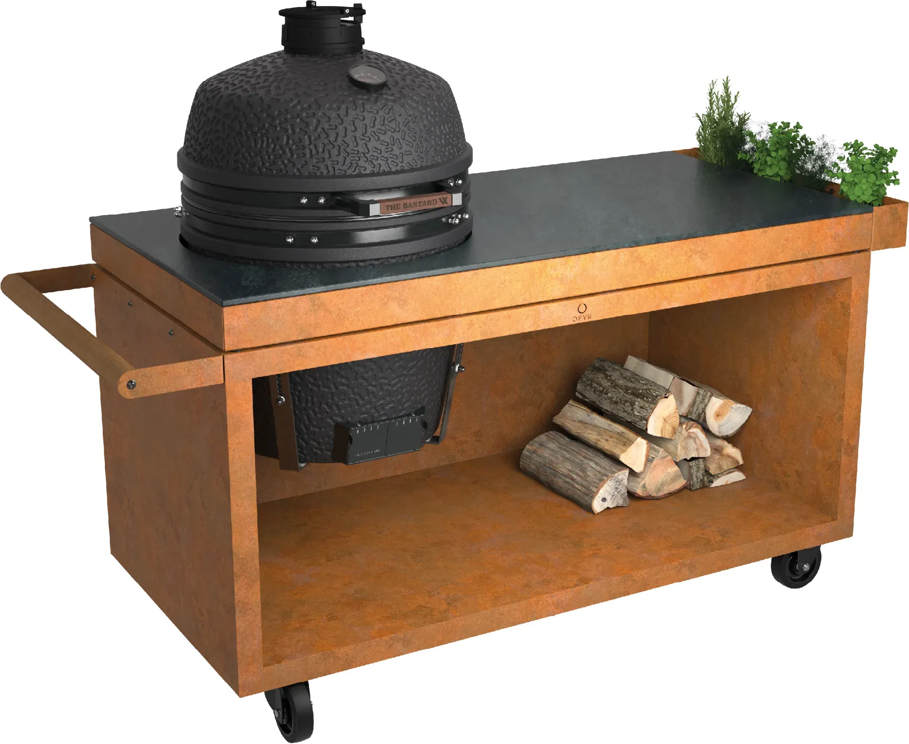 OFYR Kamado Table Corten 150 PRO+ Corten Ceramic Dark