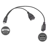 Aukson Micro USB auf USB-A Adapter 0,3 m Schwarz