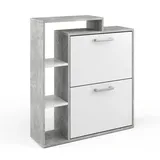 Vicco Orlando 24,5 x 90 x 80 cm 6 Fächer, 2 Schubladen grau/weiß matt