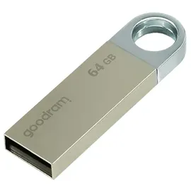 GoodRam UUN2 USB 2.0, 64 GB - Lesegeschwindigkeit bis zu 20 MB/s - Schreibgeschwindigkeit bis zu 5 MB/s - Schutzkappe - Langlebiges Material - Silber