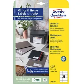 Avery Zweckform Etiketten 3481-10 weiß 70,0 x 41,0 mm